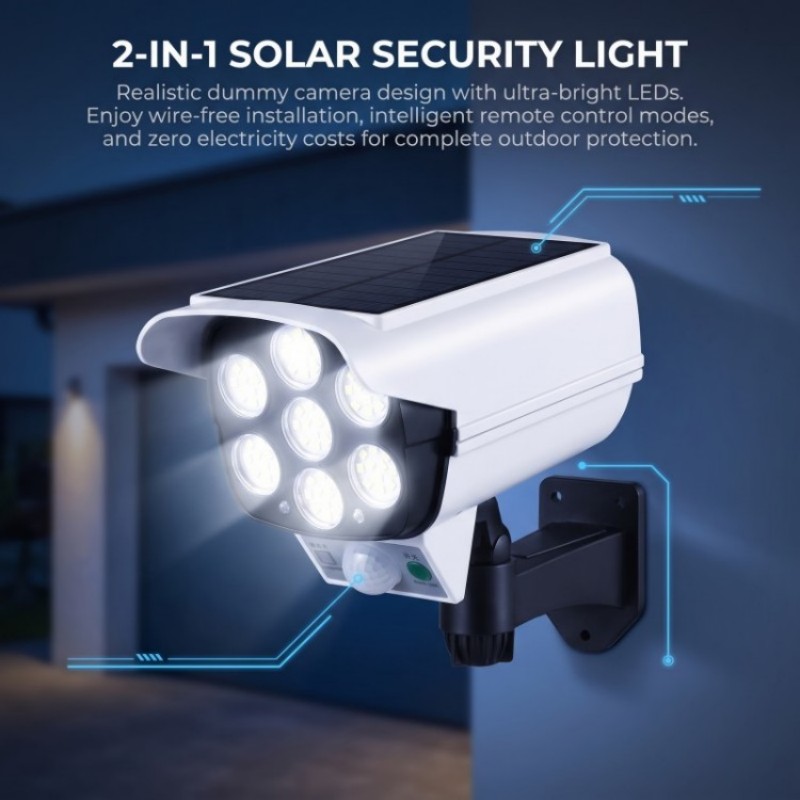 Dusk To Dawn Bulb - Solar Security LED Flood Light Motion