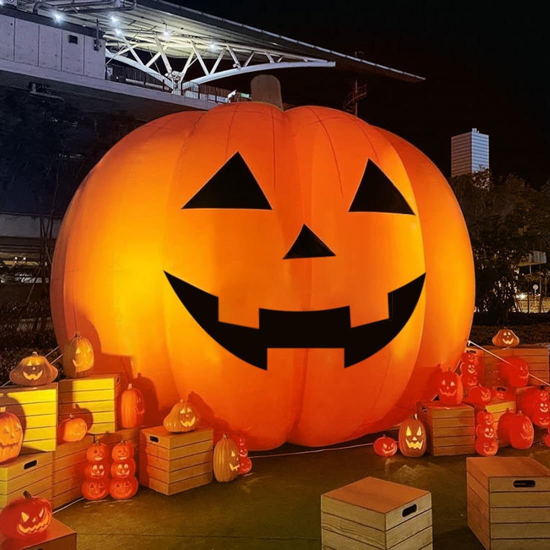 Outdoor Lighting Halloween - Giant 10Ft Halloween Inflatables Pumpkin Decorations