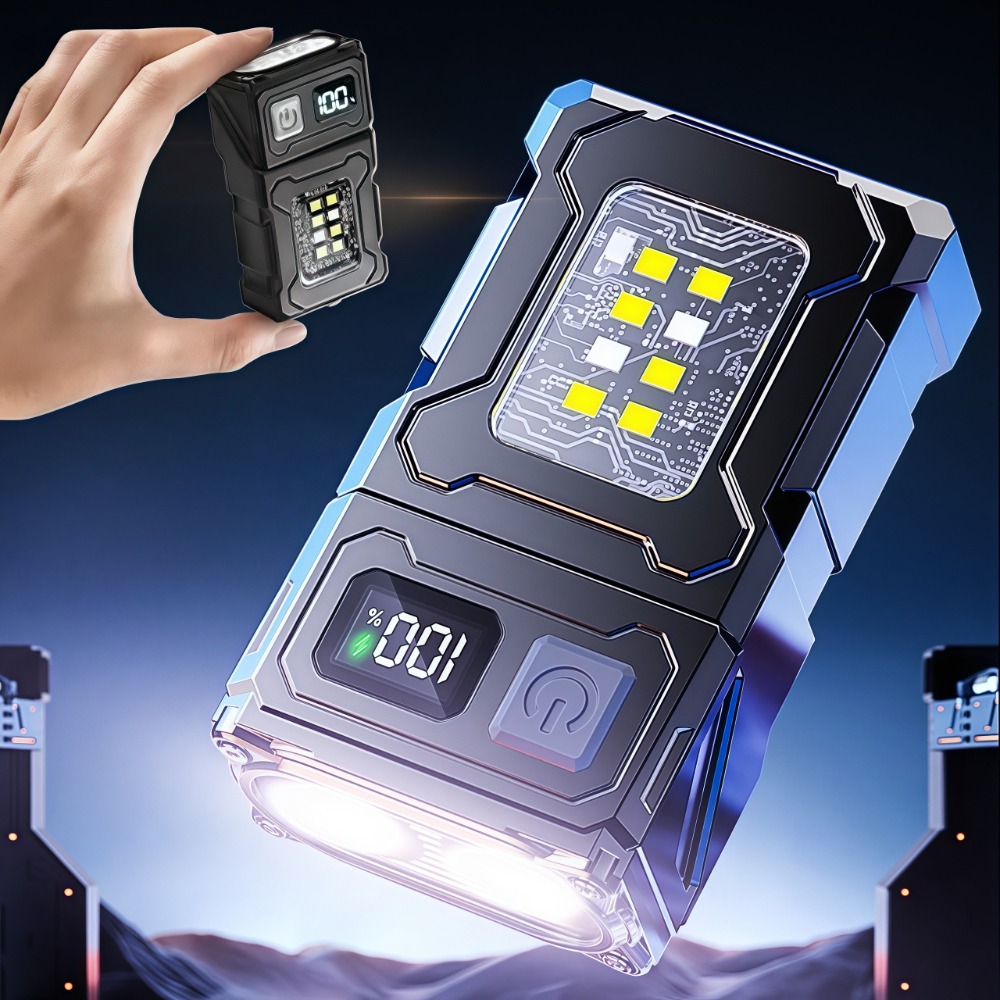 Outdoor Lighting For Camping - Rechargeable Mini LED Flashlight Magnetic Clip-On