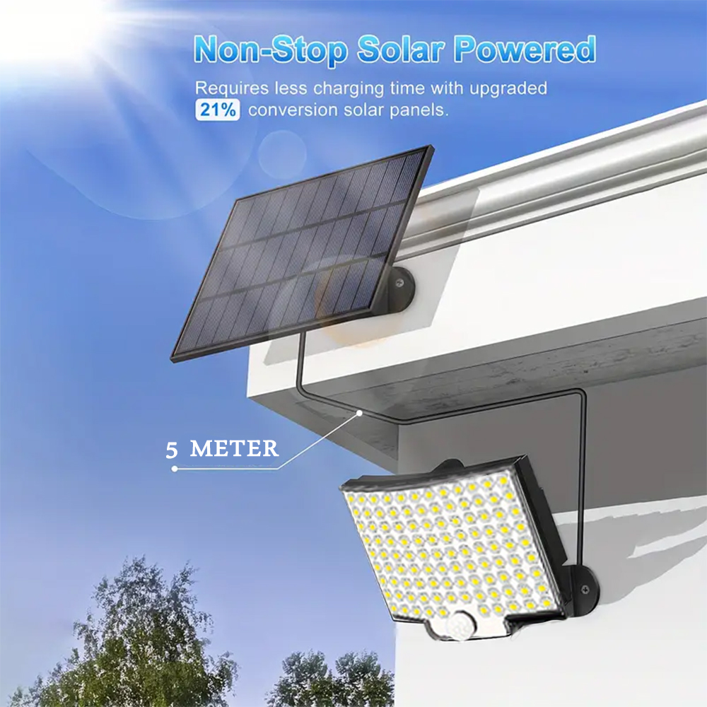 106 LED 3000LM Solar Powered M - đánh giá và giá Dusk To Dawn Bulb