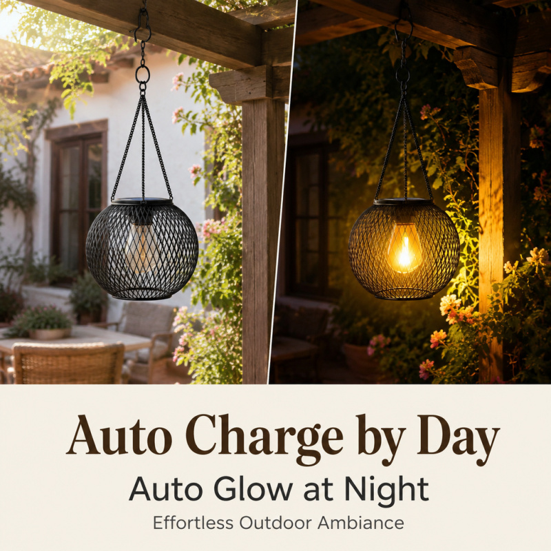 Solar Powered LED Hanging Floo - đánh giá và giá Outdoor Lighting Modern