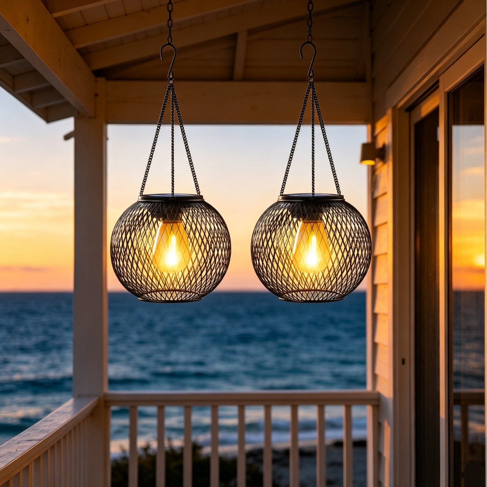 Solar Powered LED Hanging Floo - đánh giá và giá Outdoor Lighting Modern