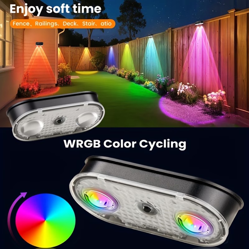 RGB Solar Fence Light IP44, 8  - đánh giá và giá Dusk To Dawn Bulb
