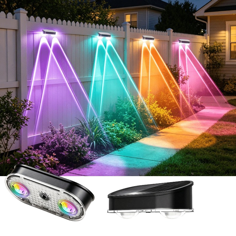 RGB Solar Fence Light IP44, 8  - đánh giá và giá Dusk To Dawn Bulb