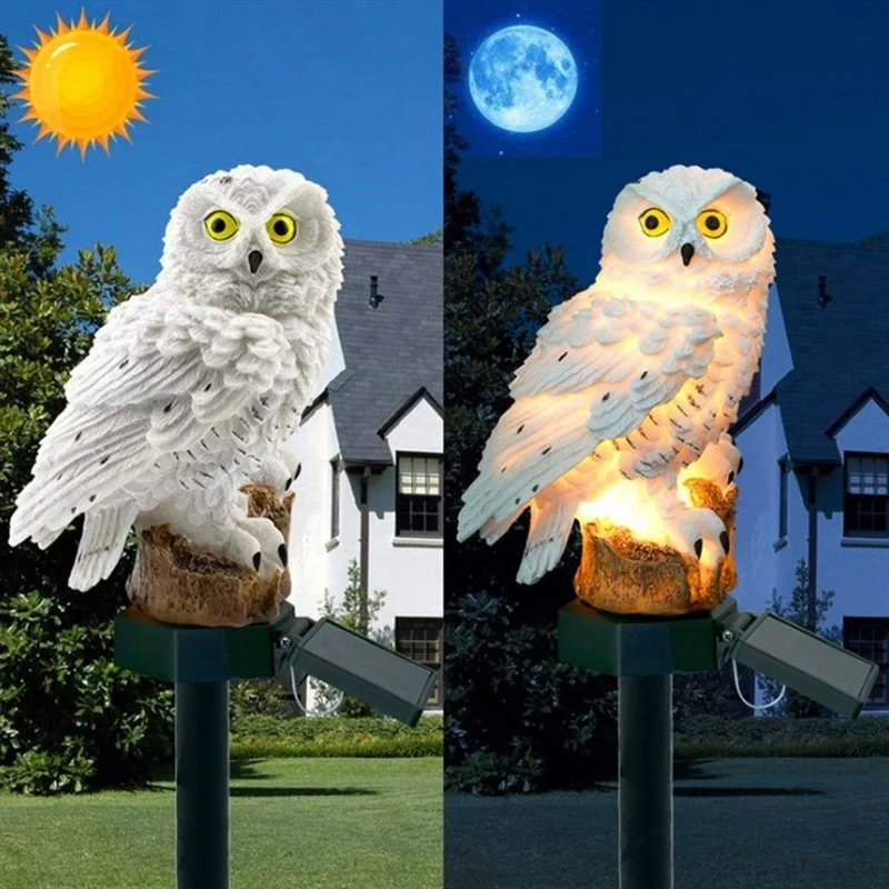 Solar Owl Statue Garden Light  - đánh giá và giá Outdoor Lighting Quality