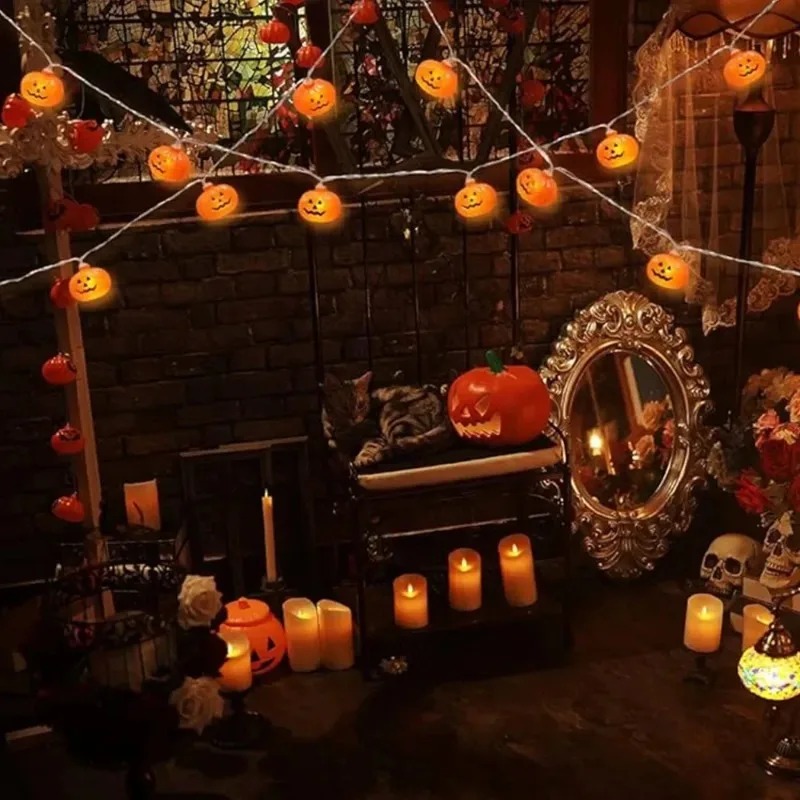 Pumpkin Halloween String Light - đánh giá và giá Outdoor Lighting Halloween